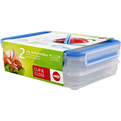 emsa 2er Brotdose Aufschnittbox Gefrierdose CLIP  CLOSE Set  BPA Frei Luftdicht