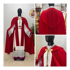 RED COPE VESTMENT CHASUBLE WITH STOLE