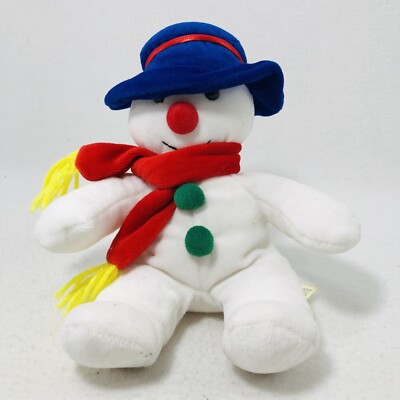 Dandee Snowman Christmas Plush Toy Stocking Stuffer Bean Bag Winter Scarf Outfit