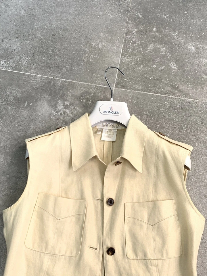 Vintage Women's ESCADA LINEN Lightweight Sleeveless Vest Gilet EU 36 UK 8-10 S-M - Image 4 of 4