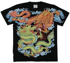 T Shirt Chinese Heaven Dragon Yin Yang D21 Size M-XXL