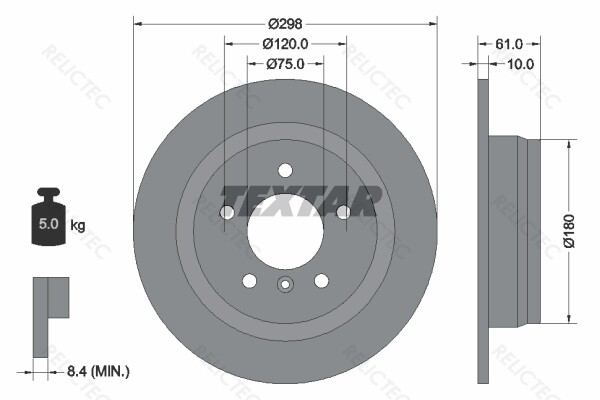 Rear Brake Disc BMW:E39,5 34211163835 34216767049 34211164129  