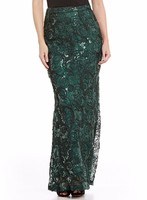 10 Belle Badgley Mischka Forest Green Sequin Corded Lace Evening Maxi Skirt on sale 10 Belle Badgley Mischka Forest Green Sequin Corded Lace Evening Maxi Skirt on sale