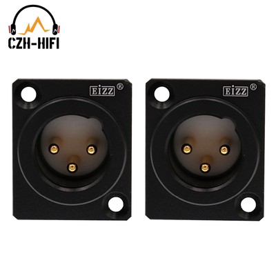 2pcs EIZZ High End Male 3pin XLR Plug Connector for Audio Headphone AMP HIFI DIY
