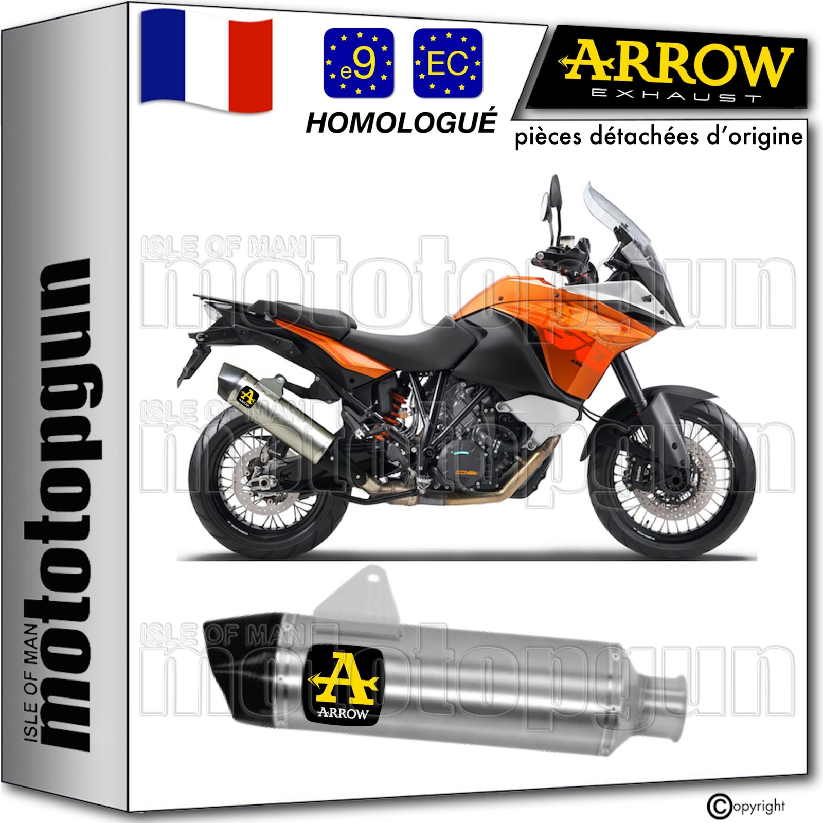 Pot echappement approuve c maxi race-tech arrow KTM 1190 adventure 2014 silencieux