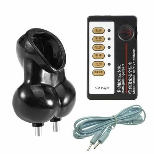 E-stim Shock Ball Stretcher Chastity Cage Enhancer Delay Device for Men Trainer - Picture 16 of 19