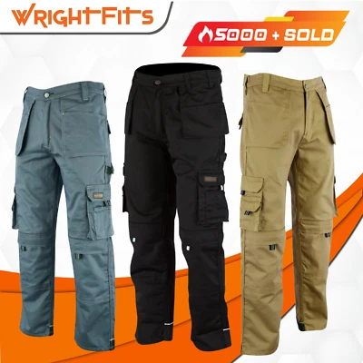 WrightFits Men Combat Cargo Work Trousers Pro 11 Working Pants Cargo Pockets WPR