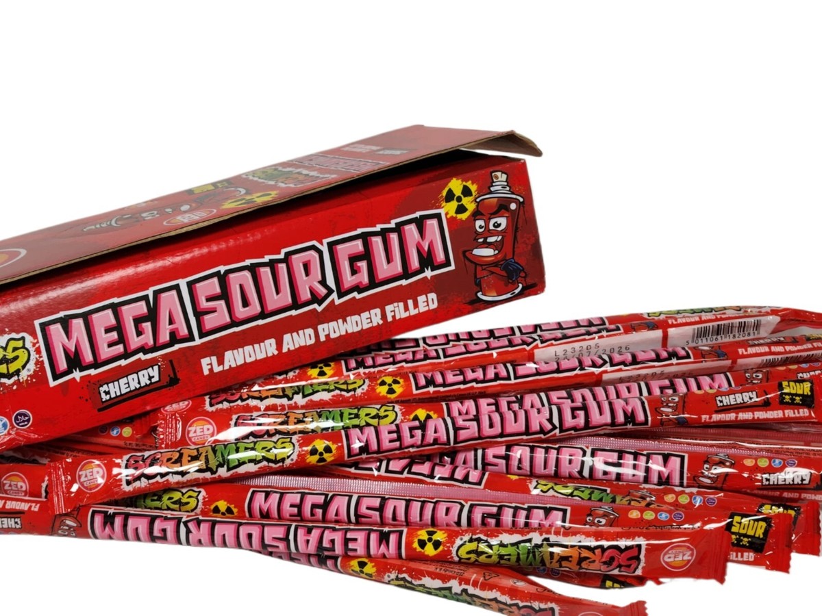 Zed Candy Screamers Mega Sour Gum Rope With Frutti Flavour Powder