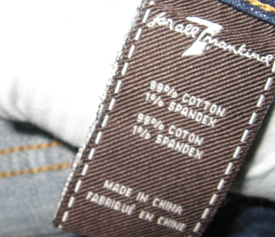 Falda vaquera envejecida cintura alta talla L 7 FOR ALL HUMANITY para niñas Foto 3 de 4