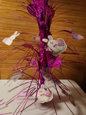 20 Pink Easter Spring Foil Sparkle Centerpieces with Stands Party Decorations