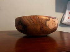 Handmade Wooden bowl Cherry lathe turned,One of a kind, knot details
