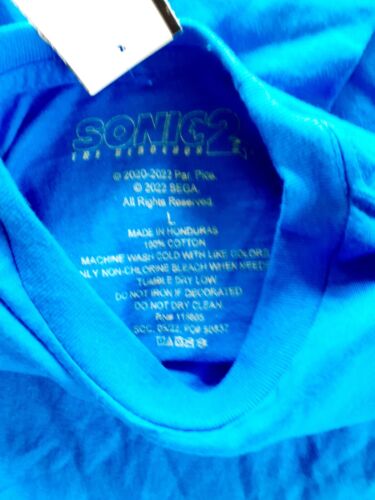 Sonic The Hedgehog 2 Jungen T-Shirt Blau Kurzarm Frack Large Neu - Bild 7 von 12