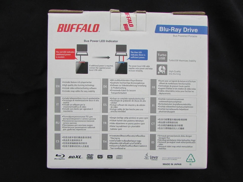 BUFFALO BLU-RAY PORTABLE HIGH CAPACITY MEDIA STATION - CD/DVD BURNER/WRITER -NEW - Image 2 of 4