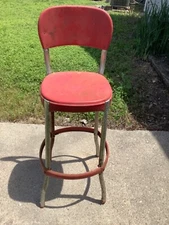 Vintage mid century Cosco utility kitchen shop Step Stool chair USA