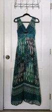 Rabbit Rabbit Rabbit Designs Women's Maxi Sleeveless Dress V-Neck Green Size 6