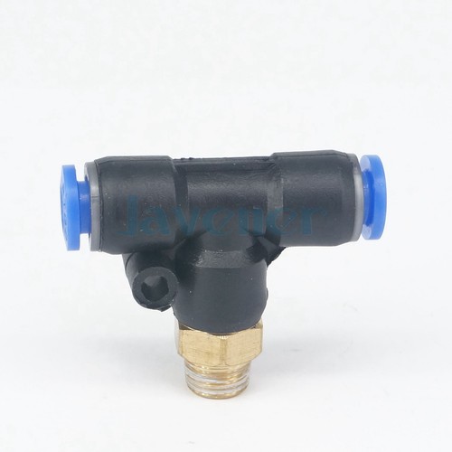 LOT5 1/8"-1/2" BSP Male x Tube O/D 4-12mm Tee Pneumatic Pushfit Pipe Connector - Picture 9 of 49