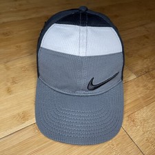 Nike Golf Panel Mesh Adjustable Color Block Gray White Black BWP Lion Hat EUC VG