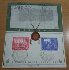 Ersttags Brief Karte gestempelt  450 Jahre Leipziger Messe Privileg 1497 - 1947