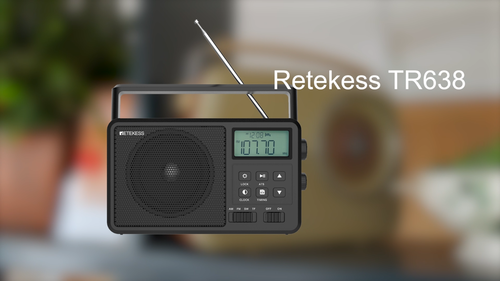 Radio portátil Retekess TR638 FM/AM/SW Bluetooth giro digital LED portátil - Vídeo 1 de 1