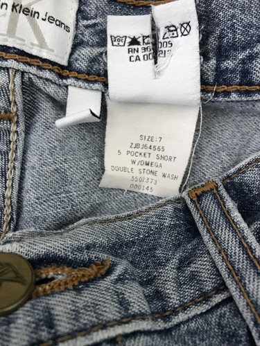Vintage Calvin Klein Mom Denim Jean Shorts Omega Double Stone Wash Y2K 90s Sz 7 - Picture 6 of 10