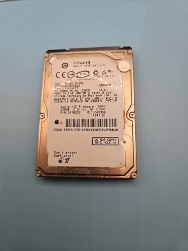 Hitachi Apple 250GB SATA 5400rpm 2.5" Laptop HDD Hard Drive pn 0A78252 655-1538D