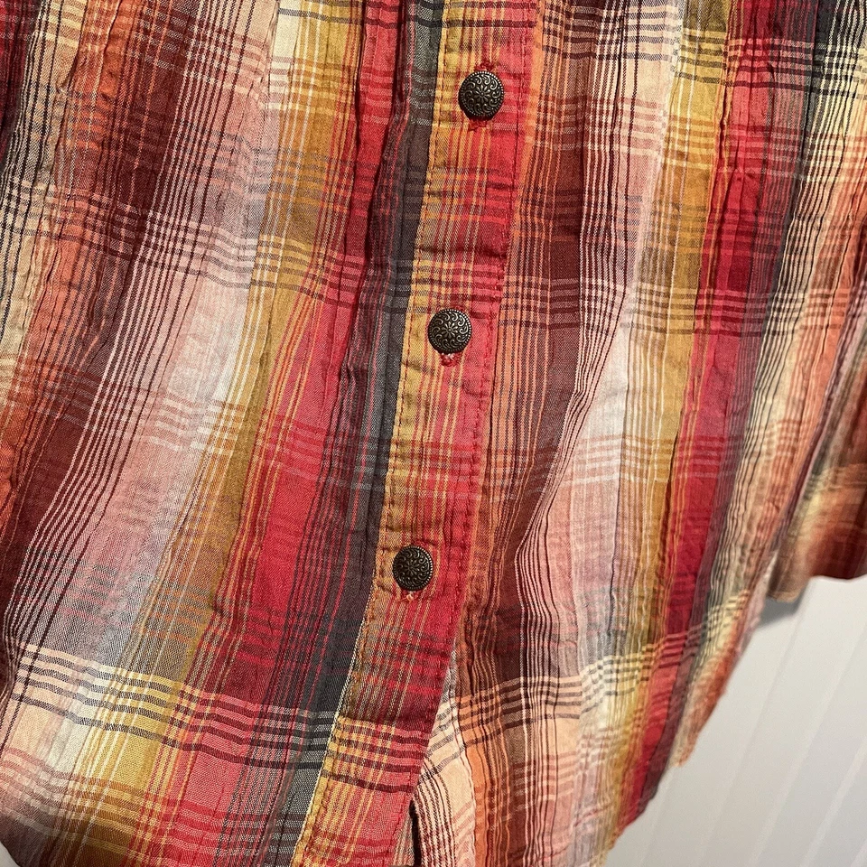 Top túnica de gasa a cuadros hierba limón talla 3X Foto 3 de 4