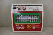 VTG Sears Reflector Tulip Miniature Light Set 50 Colored Lights Complete & Work