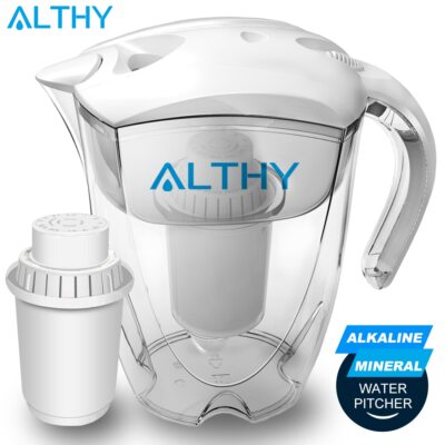 ALTHY Mineral +pH Alkaline Water Pitcher Filter Alkalizer Purifier System Jug