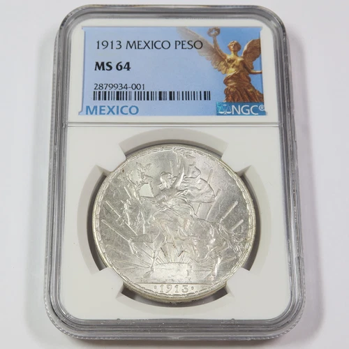 1913 NGC MS64 MEXICO | Caballito Un Peso 1p Coin #44057A