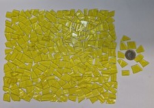 100 Pieces,  Yellow Stained Glass Off Cuts, 3 mm Thickness, Art&Craft 