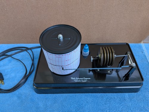 Taylor Electric Barograph Clean Tested Turnkey Operation with Charts & Ink