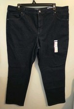 Terra  Sky Women's 22W PETITE Straight Leg High Rise Jeans Dark Wash 10726