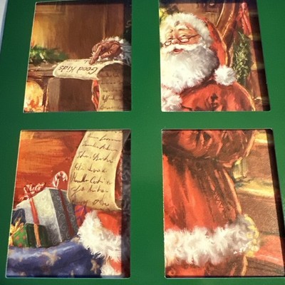 Vtg Christmas Card UNUSED Santa Window Marcello Corti Large Naughty List W/env