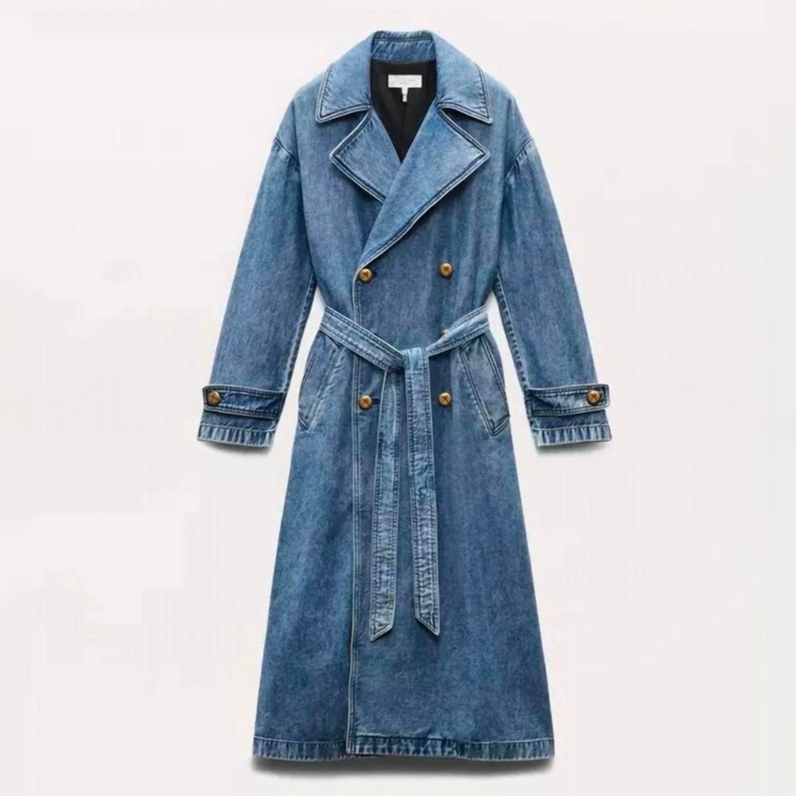 New Rag & Bone - M Women's Beekman Featherwight Alora Denim Trench Coat $598