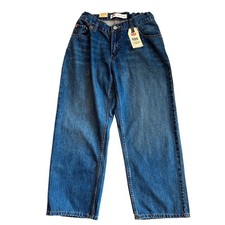 Levis 550 Jeans Boys 12 Husky Blue Relaxed Fit Adjustable Waist 100 Cotton Y2K