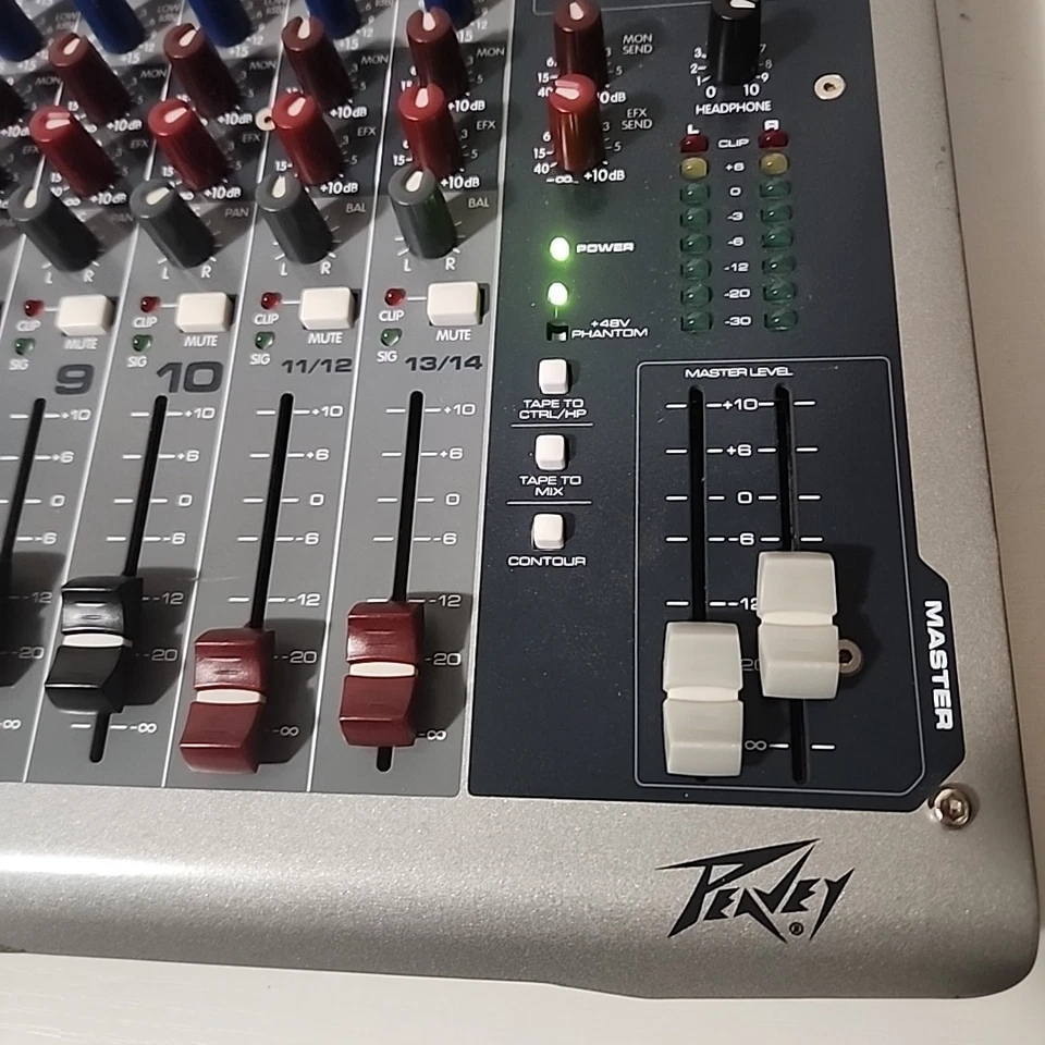 Peavey PV14 14-Channel Mixer w/ Digital Output & Effects With Power Cord Working - Image 2 of 4