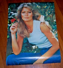 FARRAH FAWCETT FLOWER WALL POSTER PRO ARTS 1977 USED Read Descrip