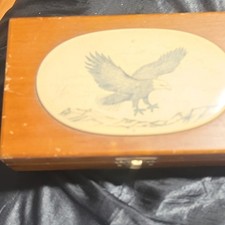Colibri Swiss Quartz Full Hunter Eagle Pocket Watch Gold Dial w/ Chain Box