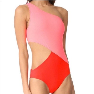 NWOT Araks Swimsuit Womens Size Small Side Cut Out One Shoulder One Piece Black