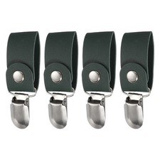 4Pcs Kitchen Towel Holder with Clip Leather Dish Towel Holder Green