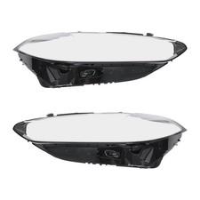 Pair Front Headlight Lens Cover for BMW 4 Series M4 i4 2021-2024 Clear Black