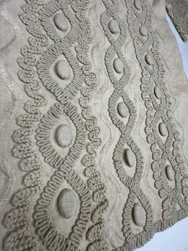 Eci New York 100 % Leinen bestickt beige hellbraun gefüttert 3/4 Arm Kleid Gr. 6 - Bild 2 von 11