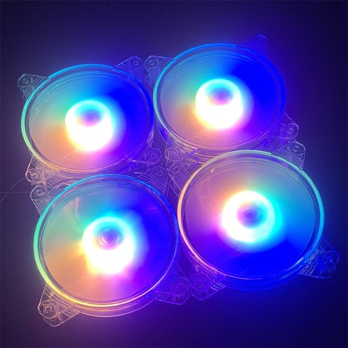 120mm Transparent Crystal RGB Computer Case Cooling Fans Gaming PC Tower Cooler - Photo 7/12