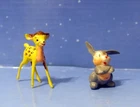 Disneykins Bambi and Thumper the Rabbit Miniature Figurines Tinykins 1961 Marx