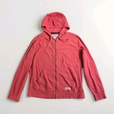 Vintage Nautica Jeans Co Pink Waffle Zip Hoodie Mens M