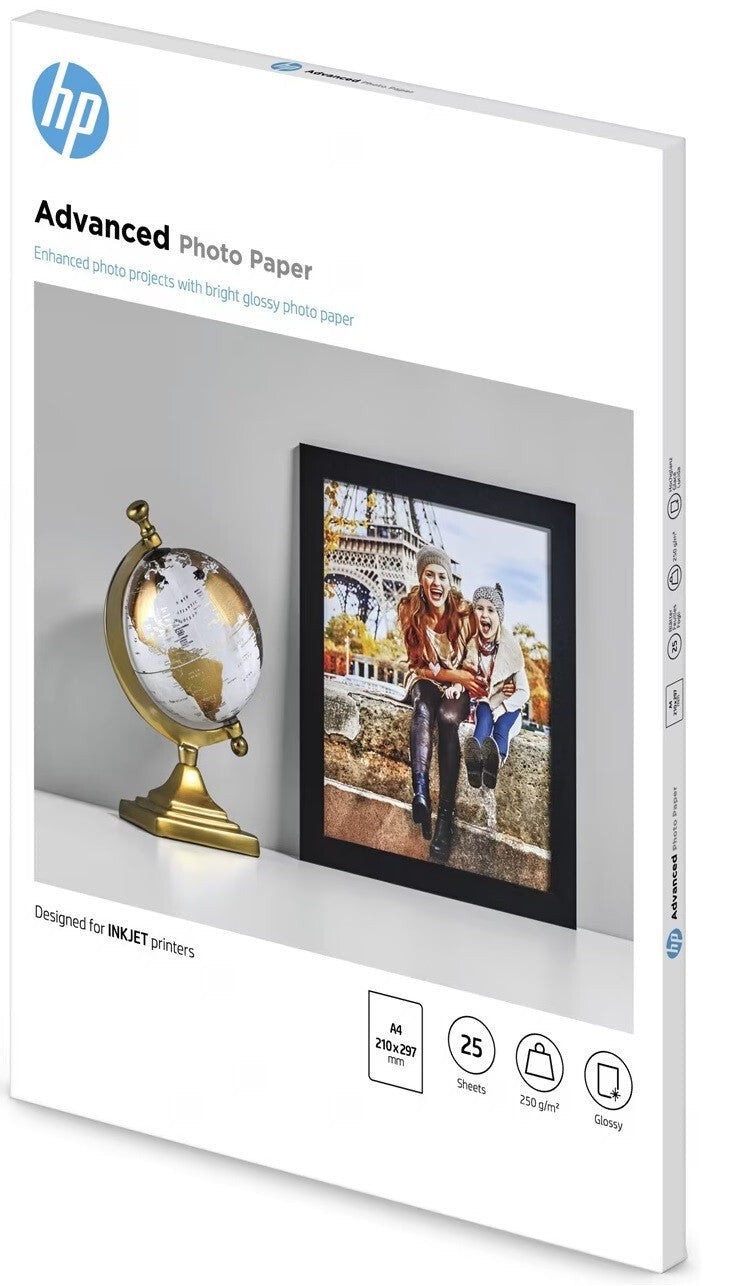 HP ADVANCED A4 GLOSS / GLOSSY INKJET PHOTO PAPER 250GSM, 25 SHEETS (Q5456A)