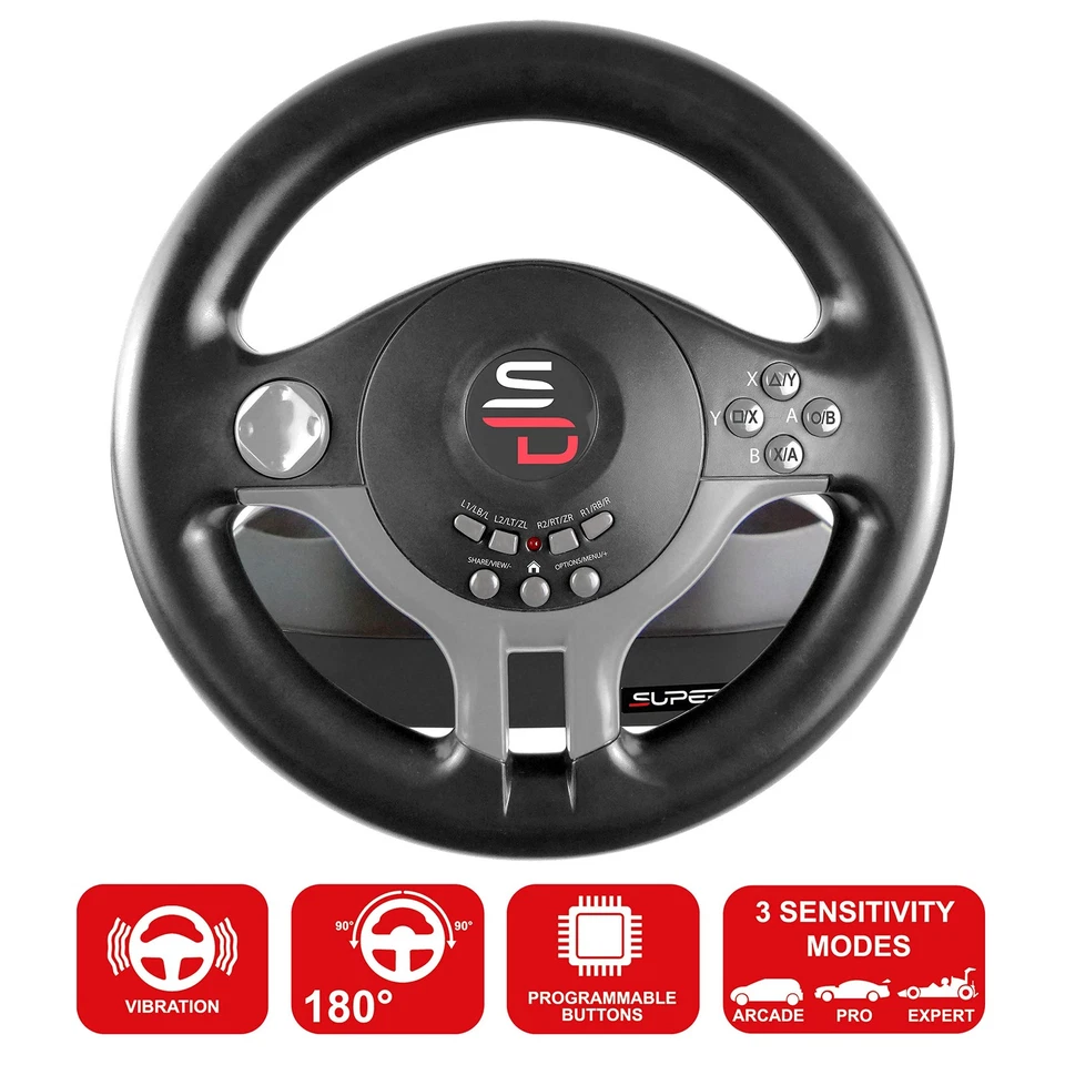 Racing Steering Wheel with Pedals & Paddles for Nintendo Switch, PS4, Xbox - Image 4 of 4