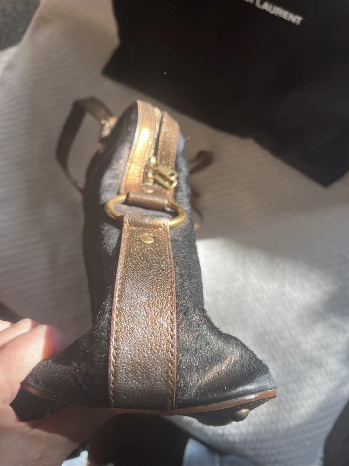 YSL Pony Hair Metallic Muse Bag - Image 4 of 4