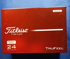 Brand New Titleist Tru Feel Double 2 Dozen 24 White Golf Balls.