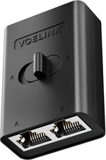 VCELINK 2 Port RJ45 Network Switch, Ethernet Splitter 2-in 1-Out or 1-in... 
